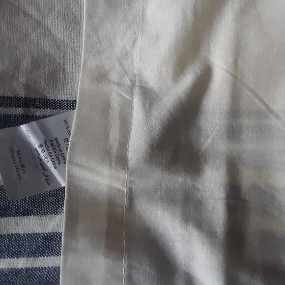 2 Pottery Barn Rivera Navy 50W x 96L Light-filtering Curtains - Picture 9 of 13